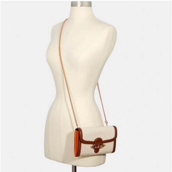 Coach Jade Chain Crossbody Natural Brown wristlet Bag - Picture 3 of 11